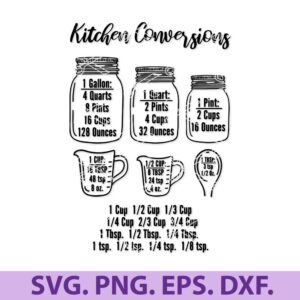 Kitchen Conversion Chart SVG