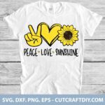 Peace Love Sunshine Sunflower SVG