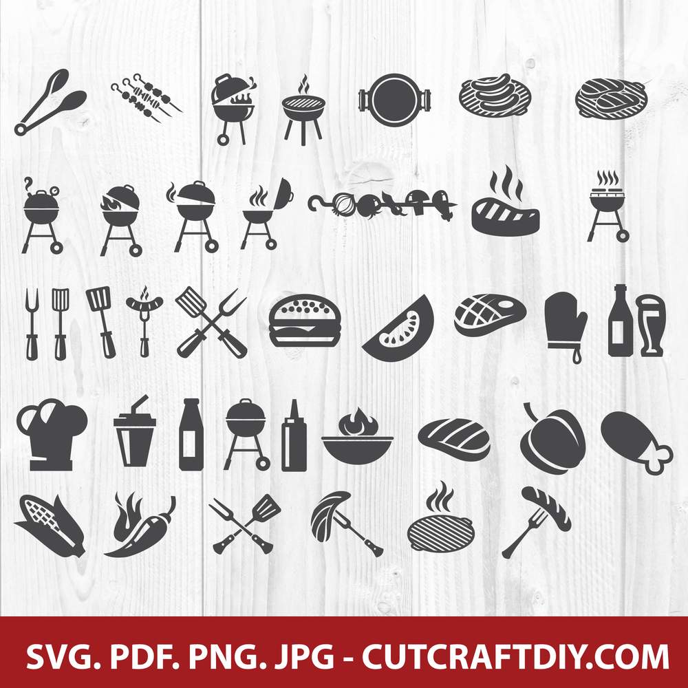 Bbq Svg Bbq Svg Bundle Picnic Svg Png Pdf Jpg Cut Files