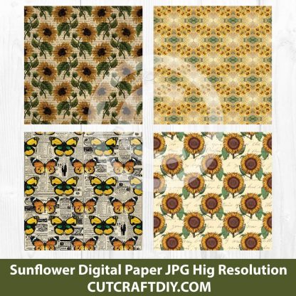 Sunflower Digital Paper JPG