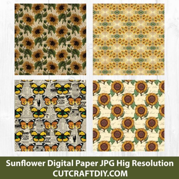 Sunflower Digital Paper JPG