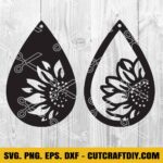 Tardrop Sunflower Earrings SVG