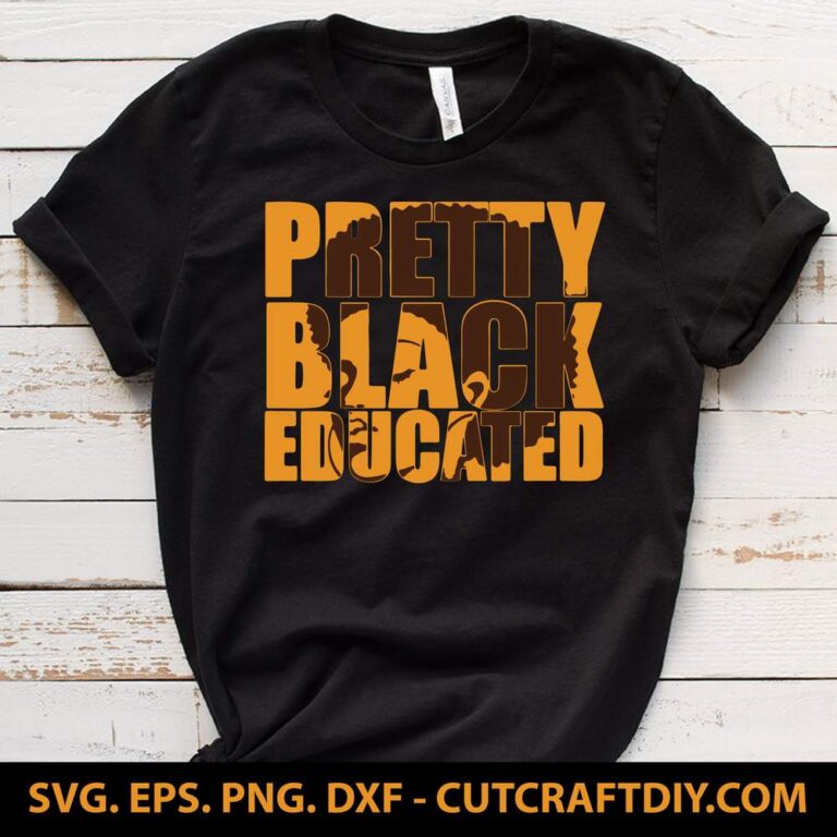 Pretty Black Educated African American College Woman SVG