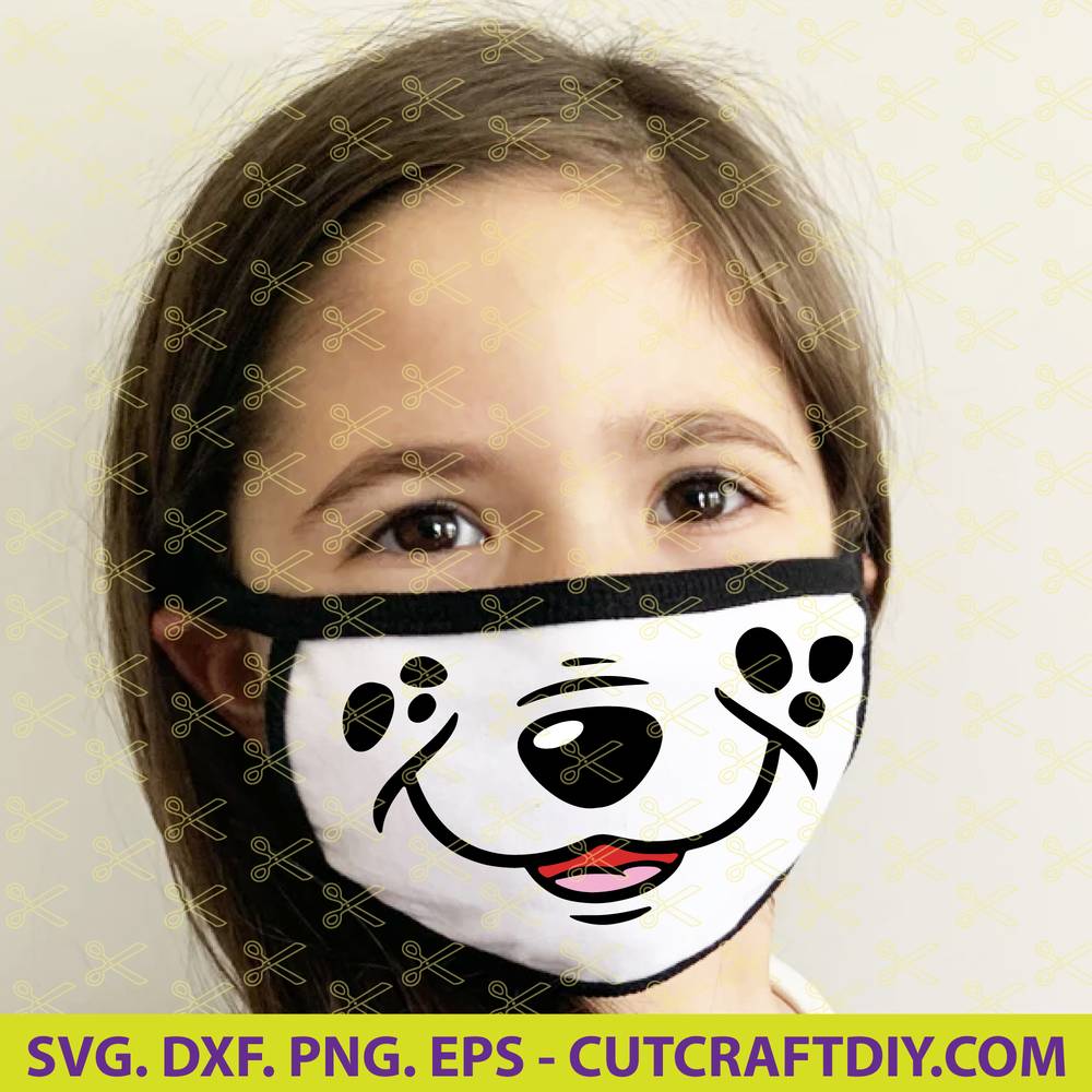 Download Animal Face SVG DXF Cut File For Kids Face Mask - Puppy Nose SVG