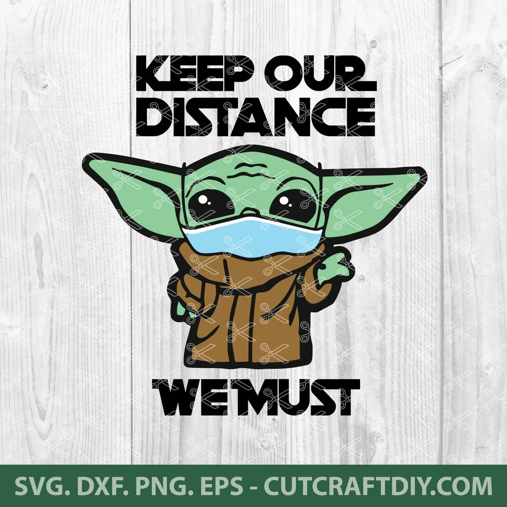 Download Baby Yoda with Medical Mask SVG, DXF, PNG, EPS, Cut Files