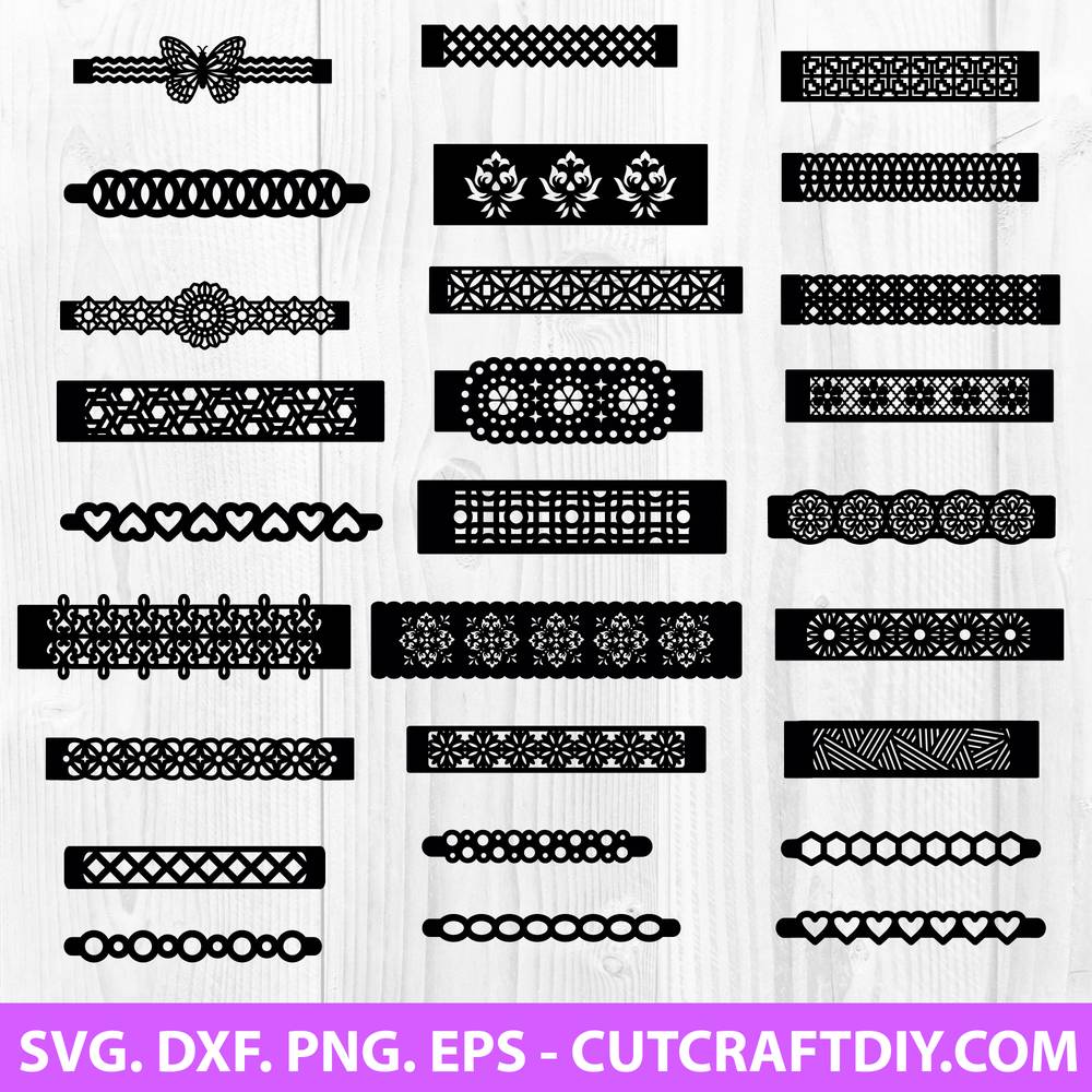Bracelet SVG Bundle, Leather Bracelet SVG, Faux Leather Bracelet SVG