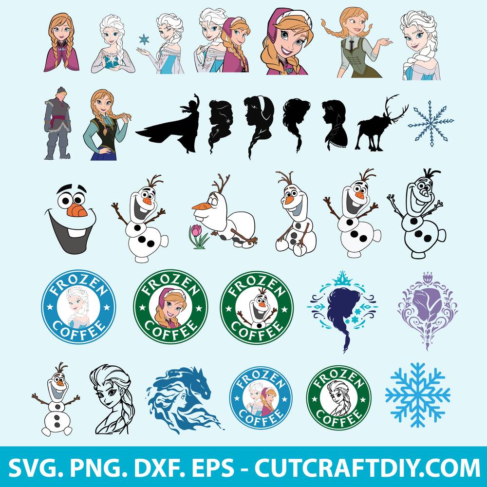 Disney Frozen SVG Bundle, Cut Files, Frozen Clipart, Anna ...