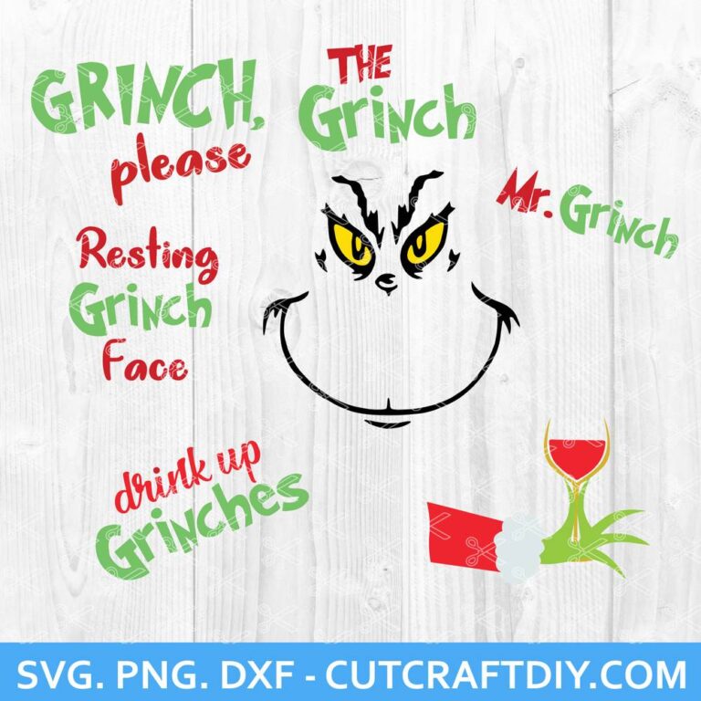 Grinch SVG Bundle, DXF, PNG, Cut Files, Grinch Please SVG, The Grinch