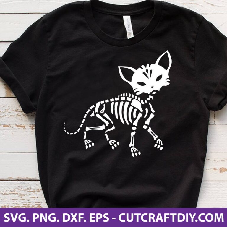 Halloween Skeleton Cat SVG