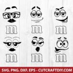 M M s Faces SVG DXF PNG Cut Files M and M Cricut Letter M SVG