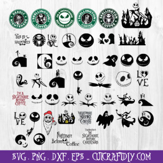 DXF SVG File For CNC Cutting files Nightmare Before Christmas Characters Lot. 