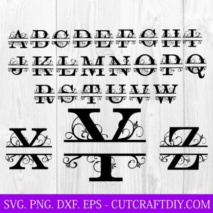Split Monogram Letters SVG