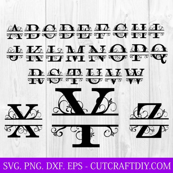 Split Monogram Letters SVG