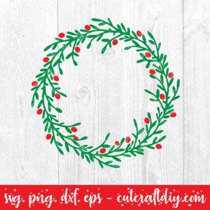 Christmas Holly wreath svg