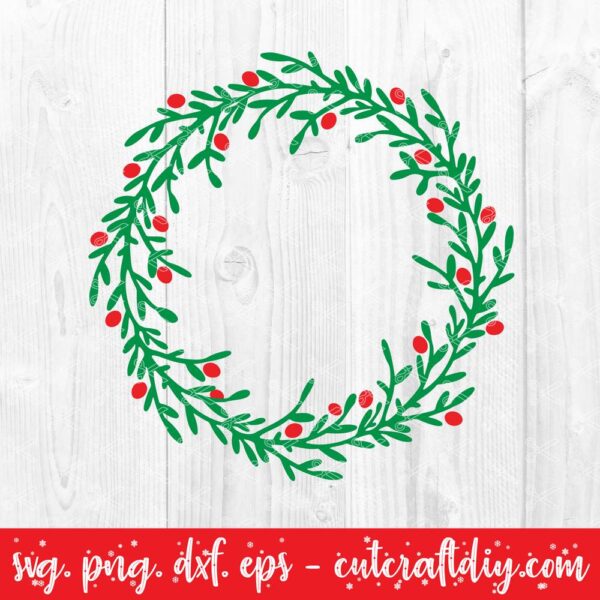 Christmas Holly wreath svg