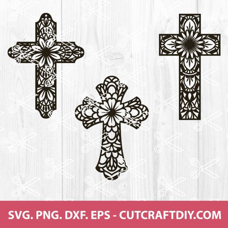 Mandala Cross SVG, PNG, DXF, EPS, Cut Files - Bible Verse SVG