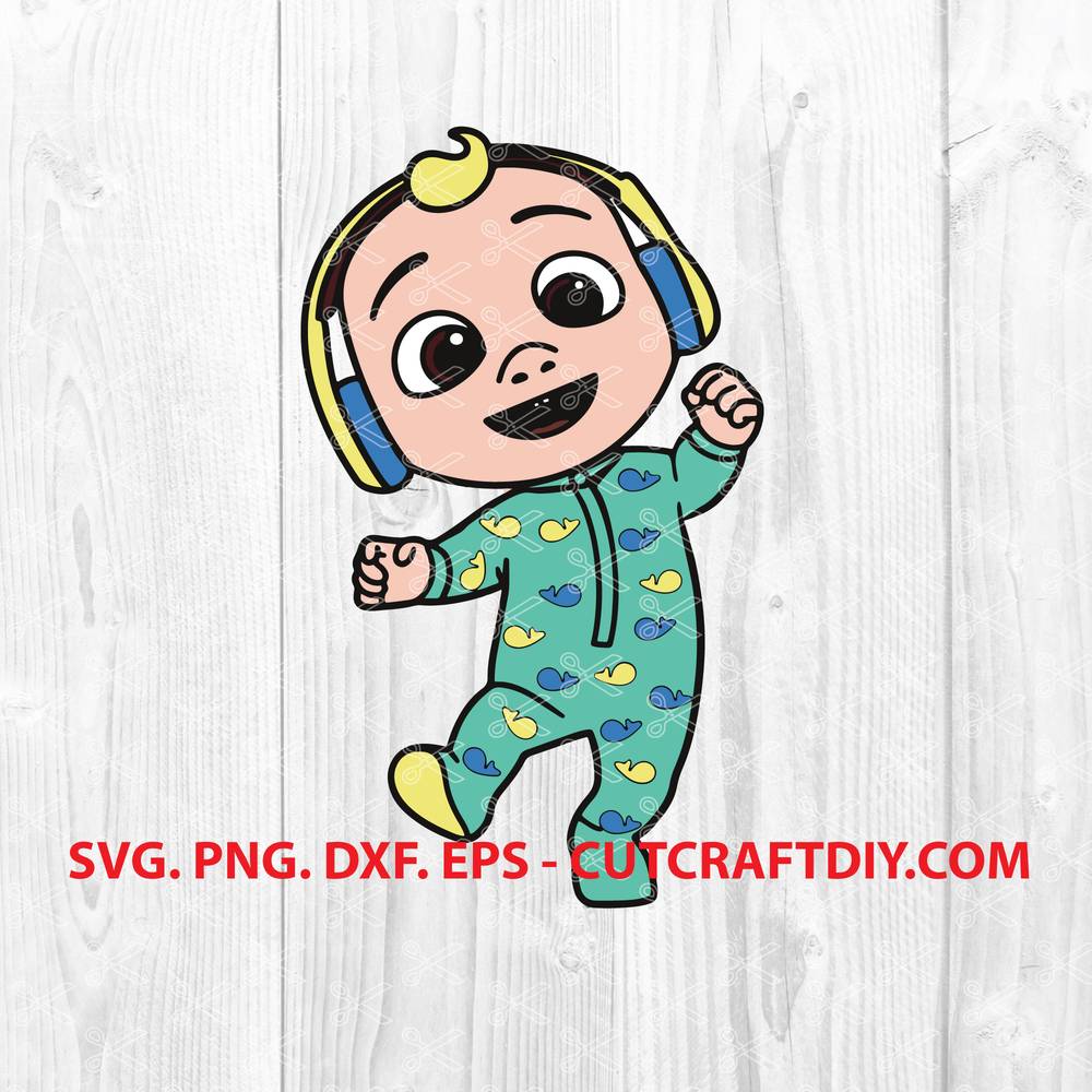 Download Baby Jj Wearing Headphones Cocomelon Svg Cutting Files For Cricut