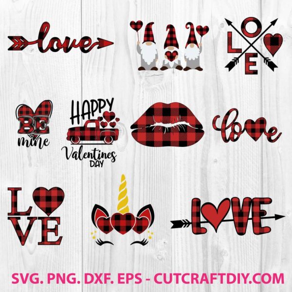 Buffalo Plaid Valentine SVG