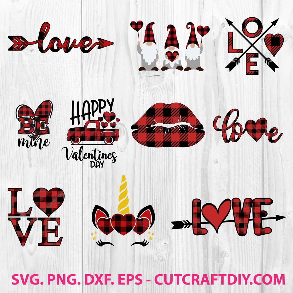 Valentines Day SVG Buffalo Plaid Heart Svg Png Valentine SVG Plaid Heart SVG