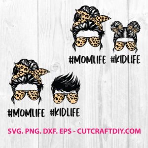 Leopard Mom Skull SVG