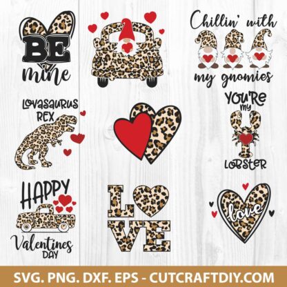 Valentine Leopard Heart SVG