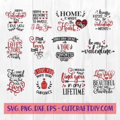 Valentine's Day Love Quotes SVG