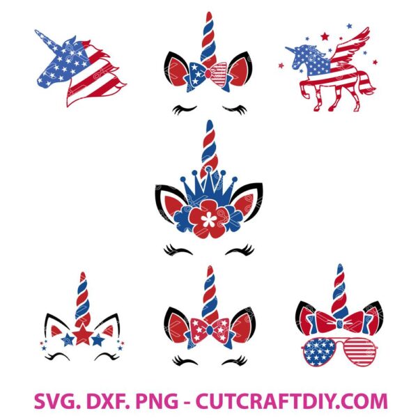 4th of July Unicorn SVG