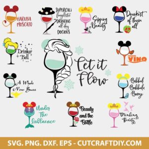 Disney Princess Wine Glass SVG