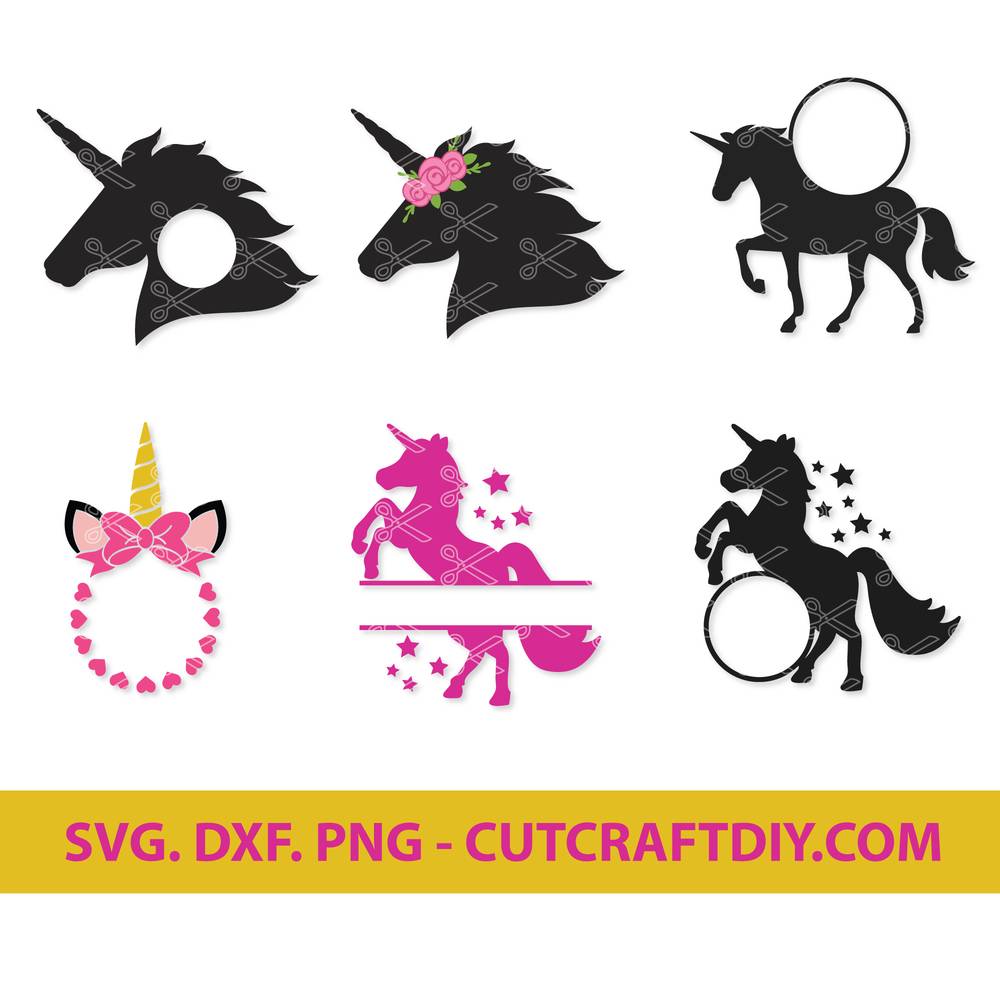 Unicorn Monogram SVG, Unicorn Face SVG, Unicorn SVG, Unicorn PNG