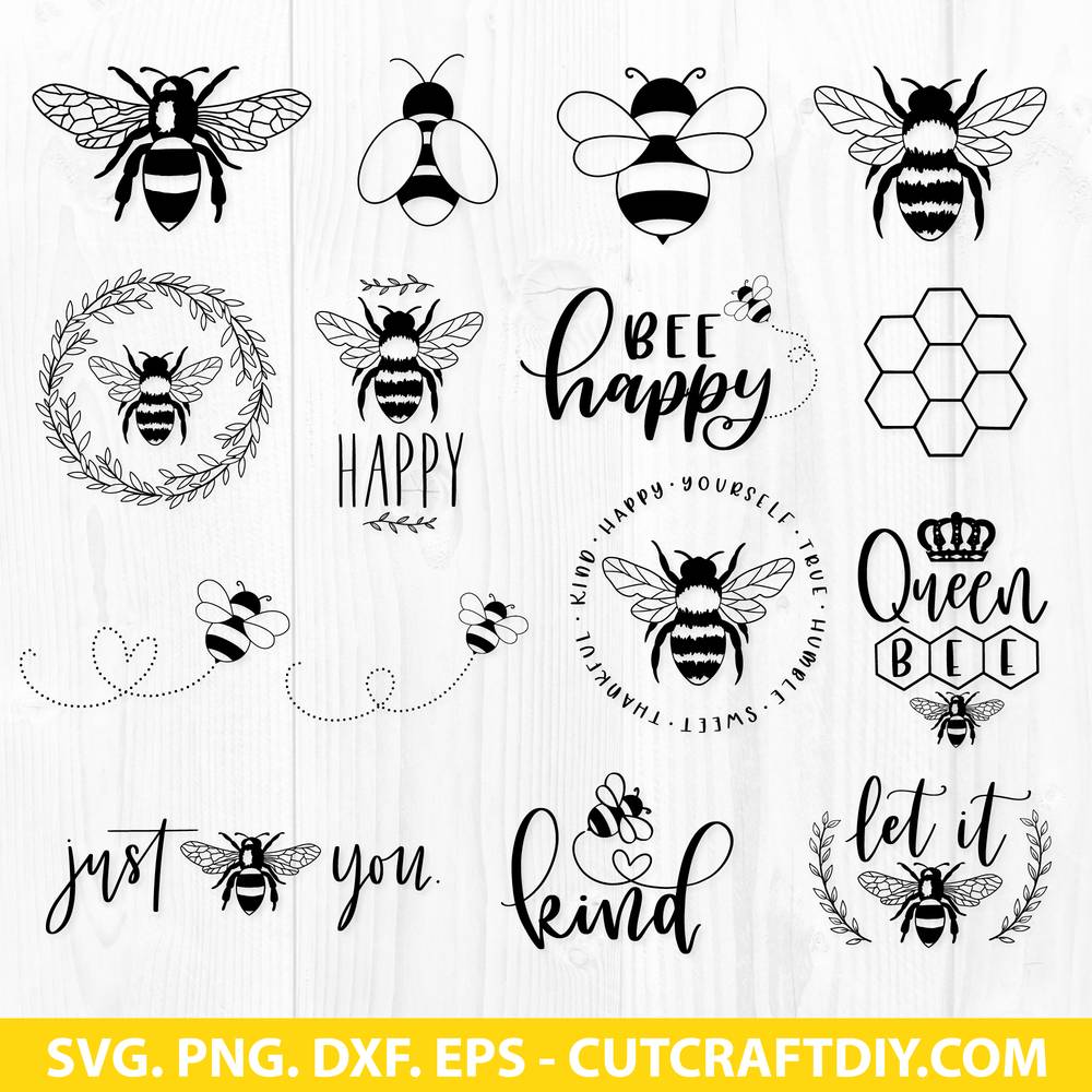 Silhouette Bee Clipart Bee Cut File Sublimation Png-  Instant Digital Download Bee SVG File For Cricut Bee SVG