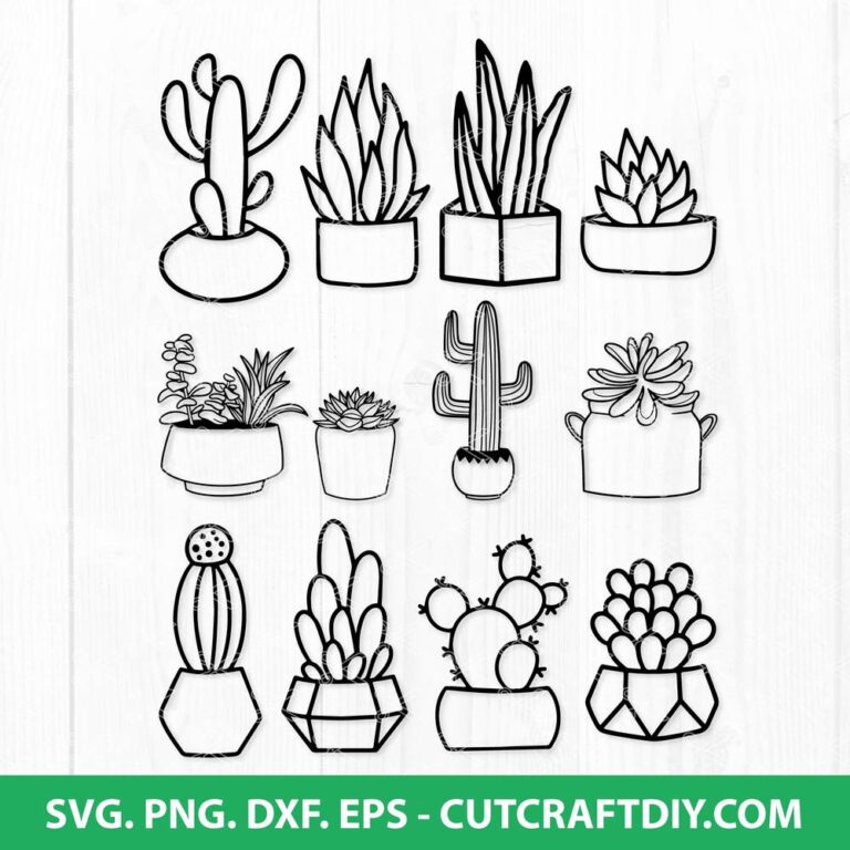 Succulent svg bundle, succulent clipart, cactus svg, plant svg, cacti svg