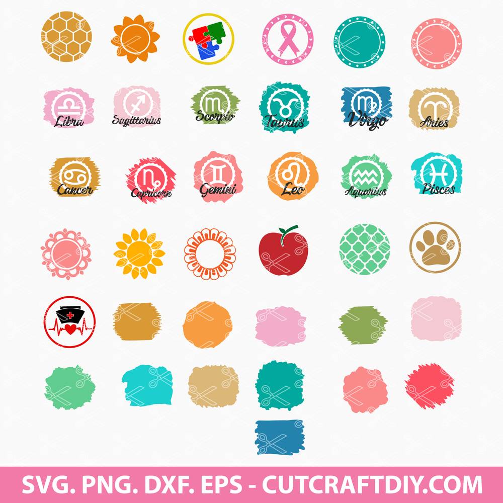 Round Pattern svg keychain svg bundle brush stroke svg Key Ring svg Key