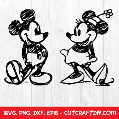 Mickey and Minnie Mouse SVG