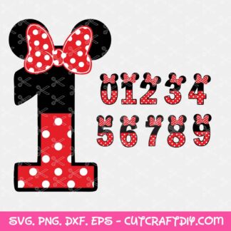 Minnie Mouse Numbers SVG File