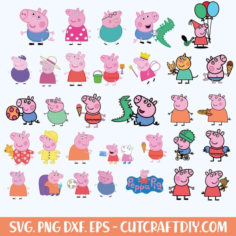Peppa Pig birthday svg bundle