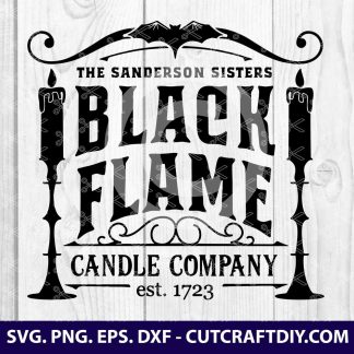 Black flame candle company SVG