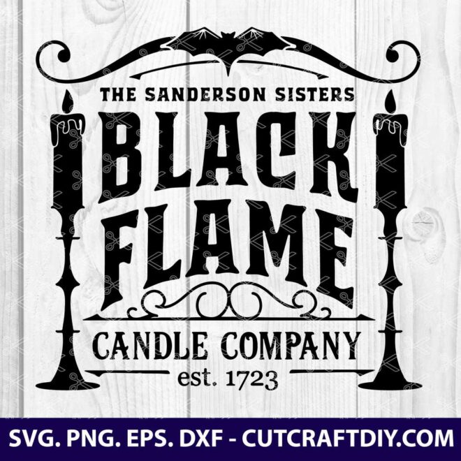 Black flame candle company SVG