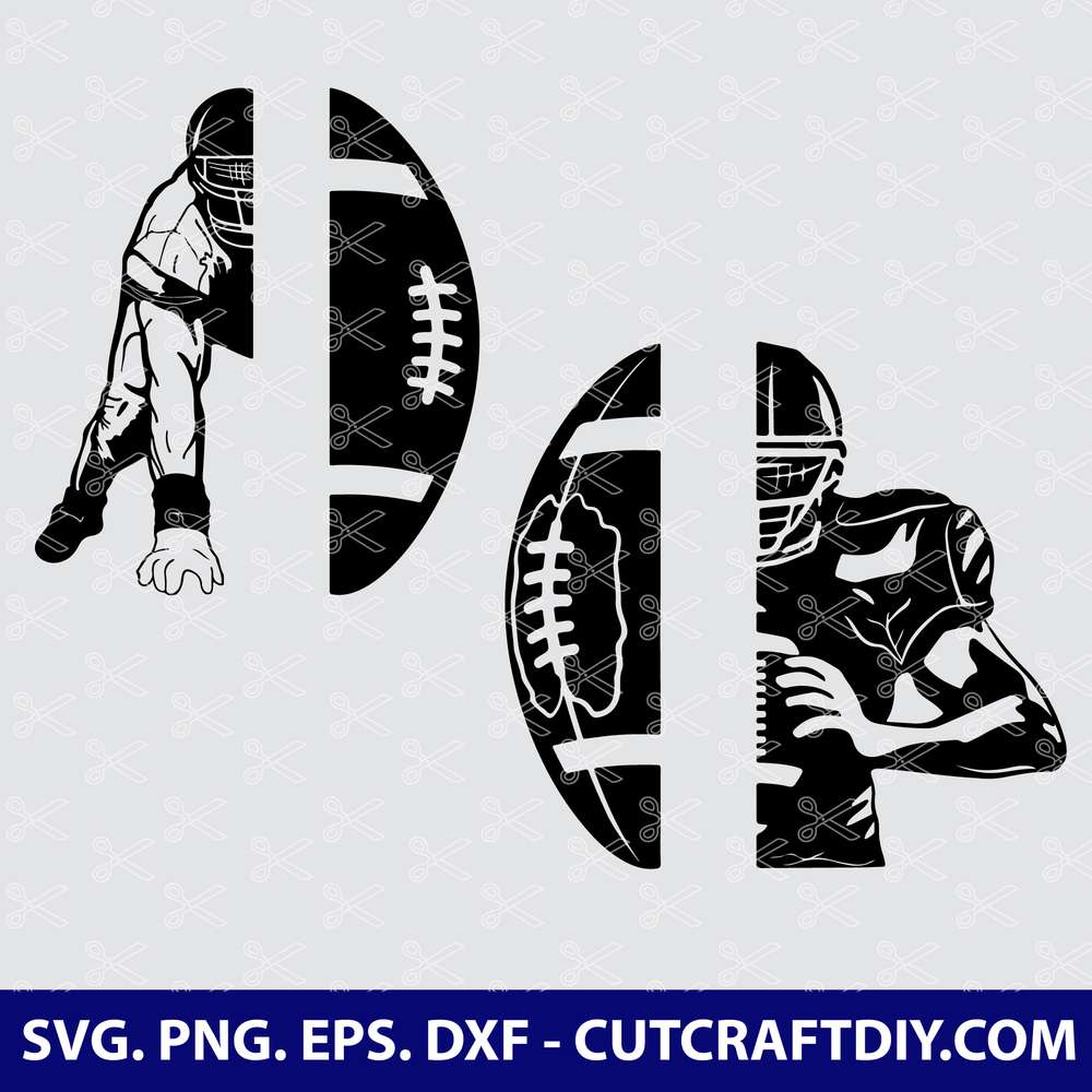Customizable Football Player Design SVG DXF Png Clipart Silhouette Cut File