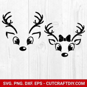 Christmas Reindeer Face SVG