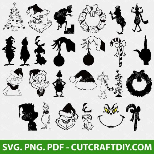 Grinch SVG, Grinch hand svg, Grinch face svg, Christmas svg