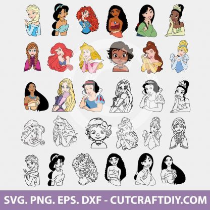 Disney Princess SVG Bundle, layered svg, disney trip svg
