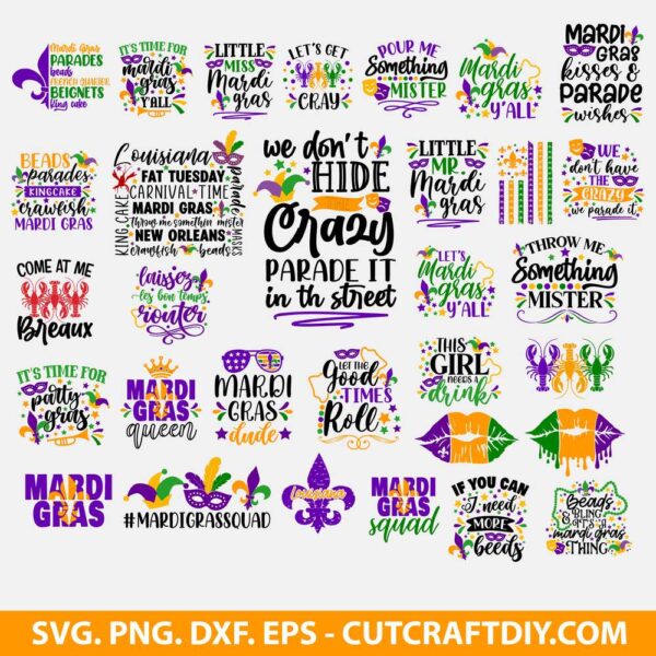 Mardi gras SVG t shirt designs bundl