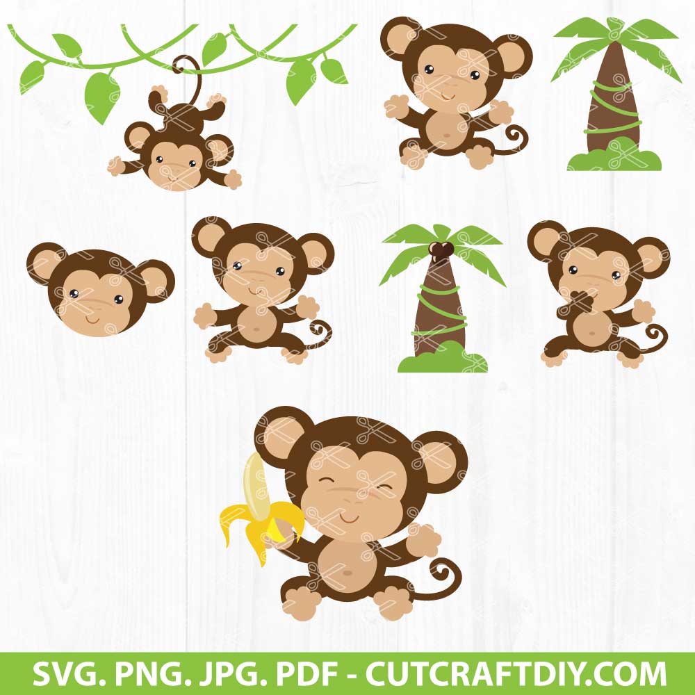 Monkey SVG | Monkey PNG | Monkey Clipart | Monkey Vector | Monkey Cricut |  JPG | PDF | EPS | Cut Files for Cricut and Silhouette