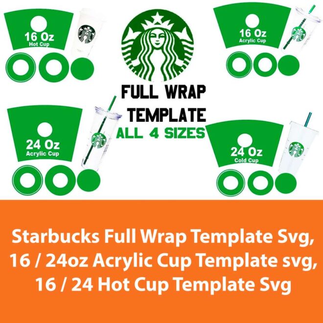 Starbucks Full Wrap Template Svg