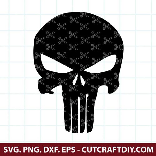 Punisher skull SVG PNG DXF EPS Cut Files for Cricut