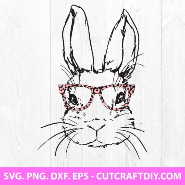 Easter Bunny Leopard Glasses SVG