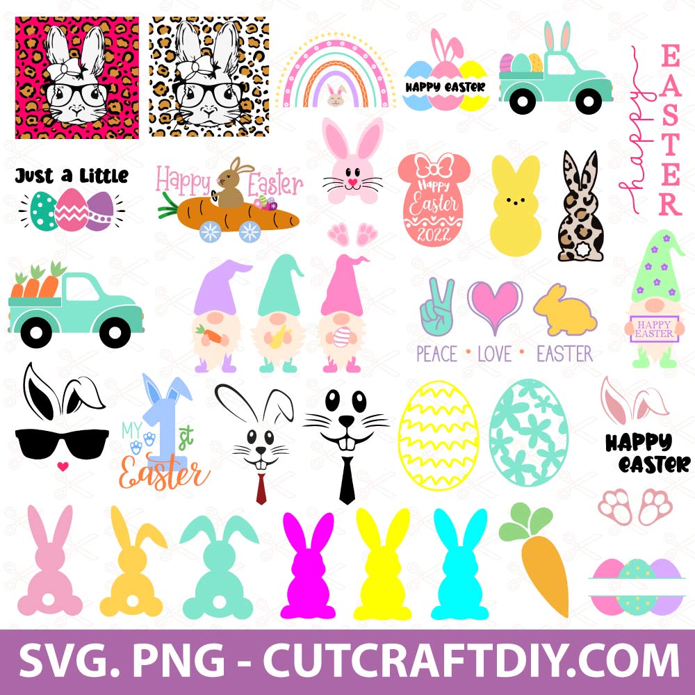 Happy Easter SVG Bundle, Easter quotes SVG, Easter Bunny svg