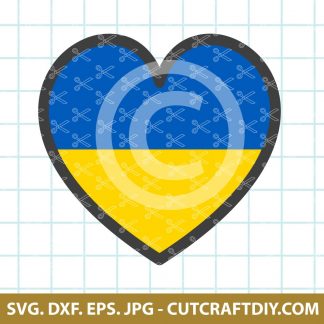 Ukraine flag heart SVG