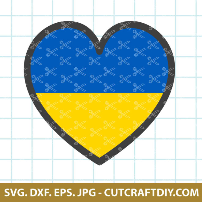 Ukraine flag heart SVG