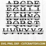 Split Monogram Letters SVG Cut Files